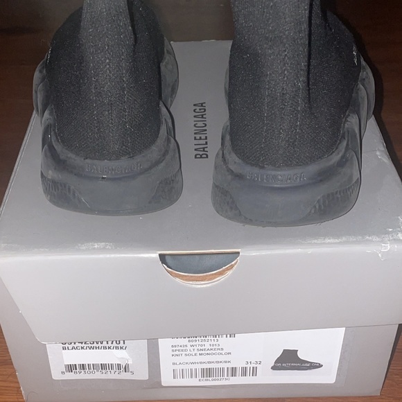 Childrens black Balenciaga sock sneakers. - Picture 5 of 5
